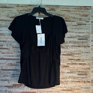 Frame Denim Elegant Black Blouse